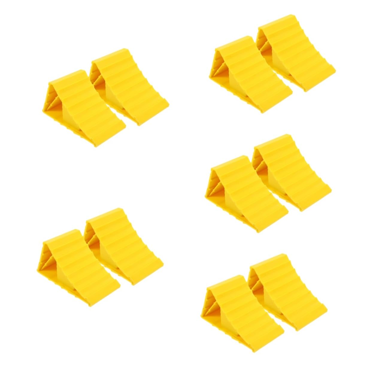Ciieeo 5 Series Cuña De Neumático RV Calzo De Rueda Pesado Universal Se Detiene Deber Campistas Accesorios Largo Caravanas Almohadillas Cuñas para Ruedas Cámping Abs Amarillo 2 Piezas X 5