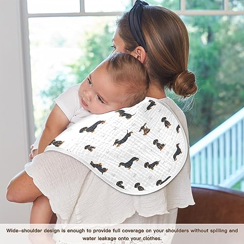 Image of Muslin Baby Burp Cloths, Dachshund Short Haired Dogs Baby Rags Comfy Soft Absorbent in for Newborn Boys and Girls 1 Piece 22 x 11 Inch