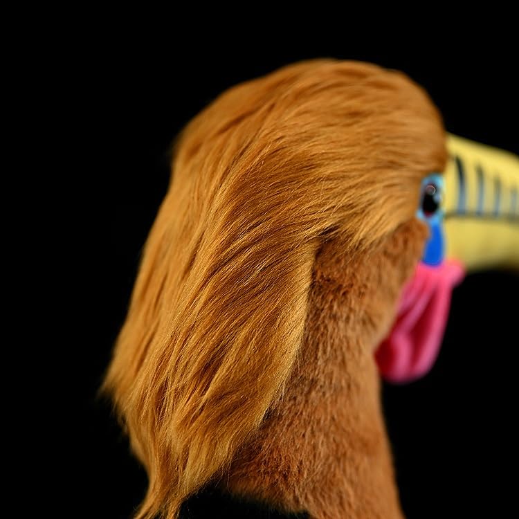 Realistico peluche bucero dal collo rossiccio