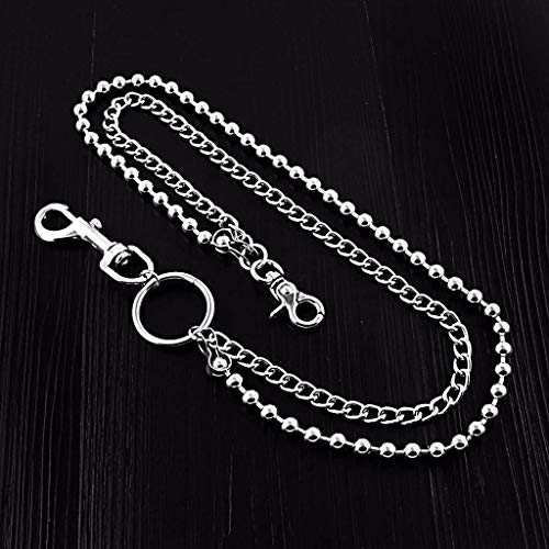 Qingsi 1 Pack Double Layer Chain Biker Wallet Chain Hipster Metal Hip Hop Punk Keyring for Men Women Biker Trucker Motorcycle Pants Jean