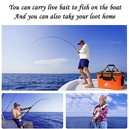 image for Grneric Fishing Bucket, 6Gallon/8Gallon/10Gallon Foldable Fish Bucket,
