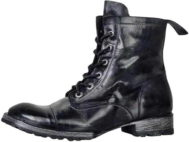 Vintage men's martin boots breathable low heel leather boots Outlet