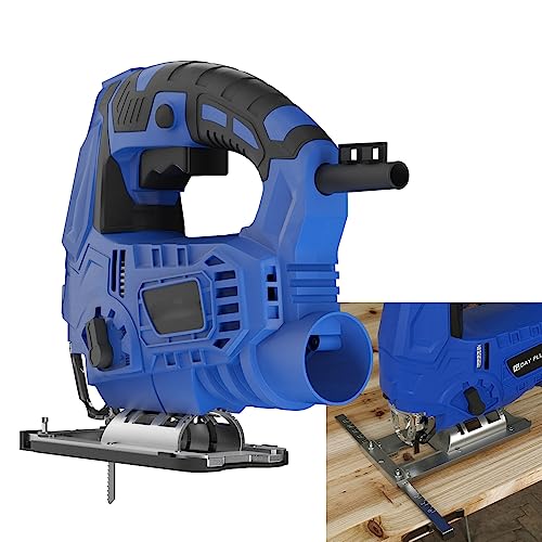 Jig Saw, 21 V Cordless Jigsaw for Woodworking with 4 Orbital Settings, 6 Level Speed Adjustment, 3000RPM, Fast Charger, Saw with LED Light