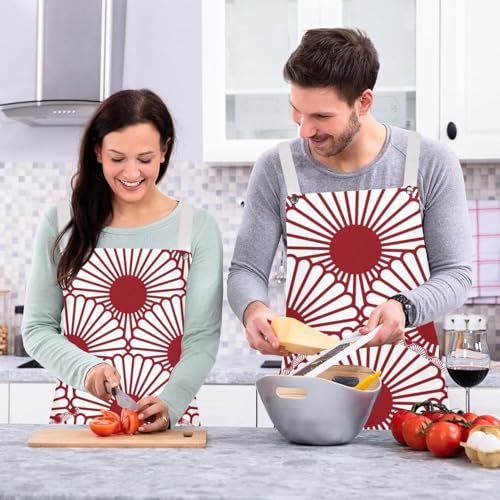Lot de 2 tabliers de cuisine japonais avec poches pour le service