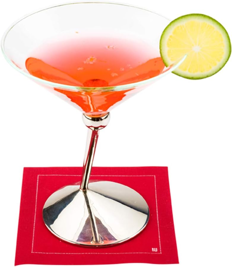 Restaurantware Napluxe 4.5 x 4.5 Inch Cocktail Napkins 500 Disposable Beverage Napkins - Soft Sustainable Red Cotton Square Napkins Highly Absorbent For Weddings Or Birthdays