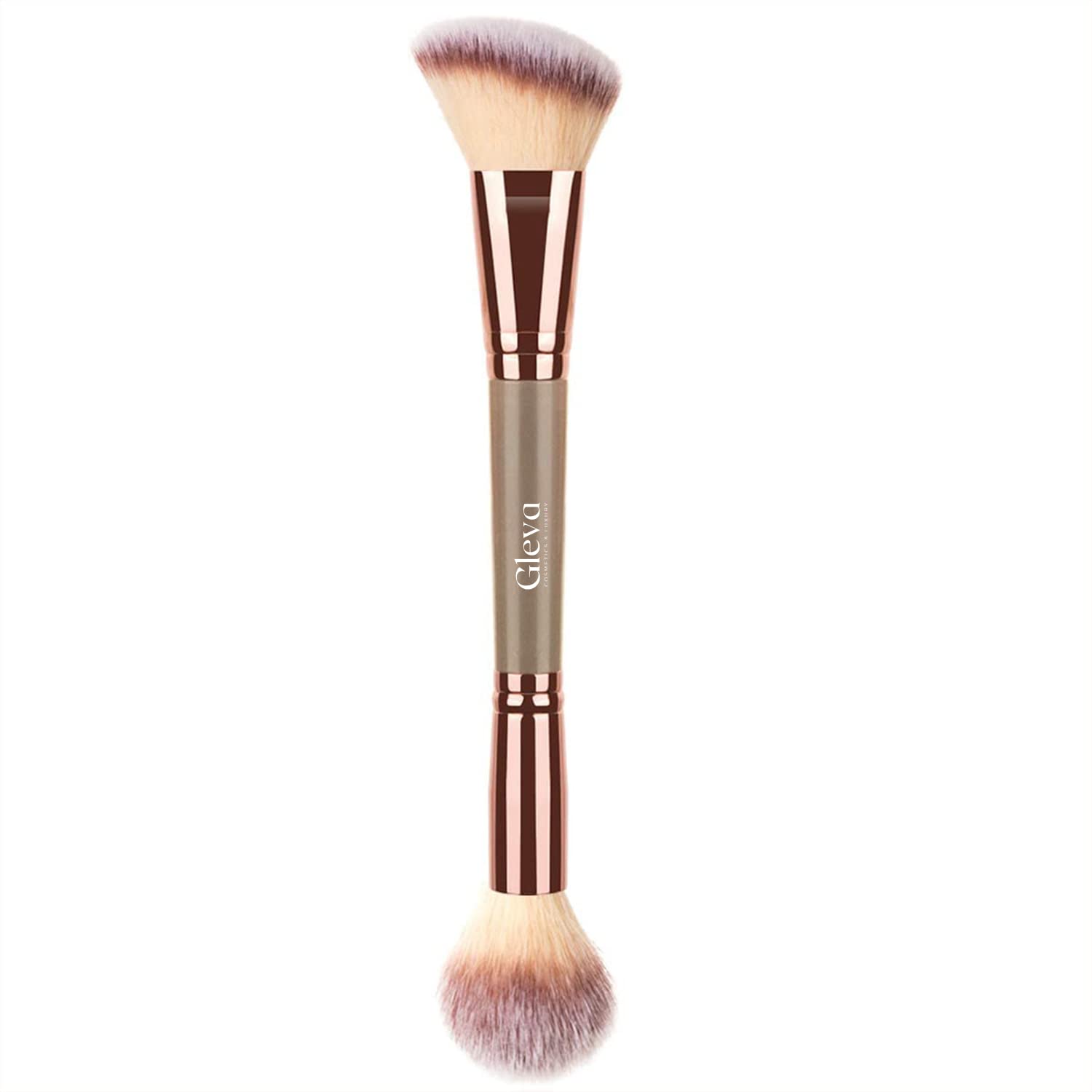 Gleva Multipurpose Kabuki Makeup Brush Dual-Ended Foundation Brush Concealer Brush Flawless Brush Ideal for Liquid Foundation, Cream, Powder, Blending, Buffing, Concealer (Brown)-image-9