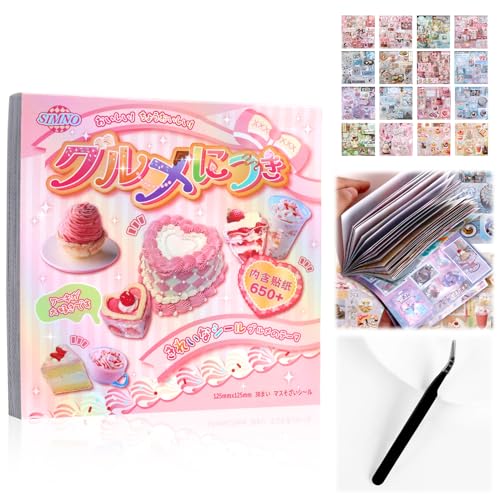 Image of 650Pcs Cute Scrapbook Stickers Travel Y2k Japanese Sticker Book for Adult Kawaii Korean Stickers for Journaling Aesthetic Sticker Food Glitter Heisei Retro Decor for DIY Crafts Junk Journal Gifts Pink
