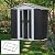 6x4 FT Metal Outdoor Storage Sheds, Garden Shed with Lockable Doors & Base Frame, Tool Shed with Apex Roof for Patio Lawn Backyard
