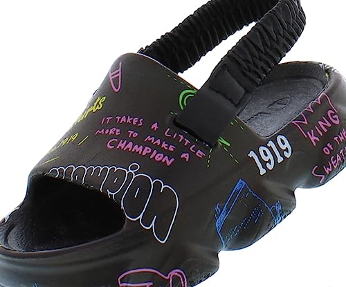 Champion Meloso Squish Doodle Slide Infant/Toddler Shoes Size 9, Color: Night Core Black/Multicolored-Black3
