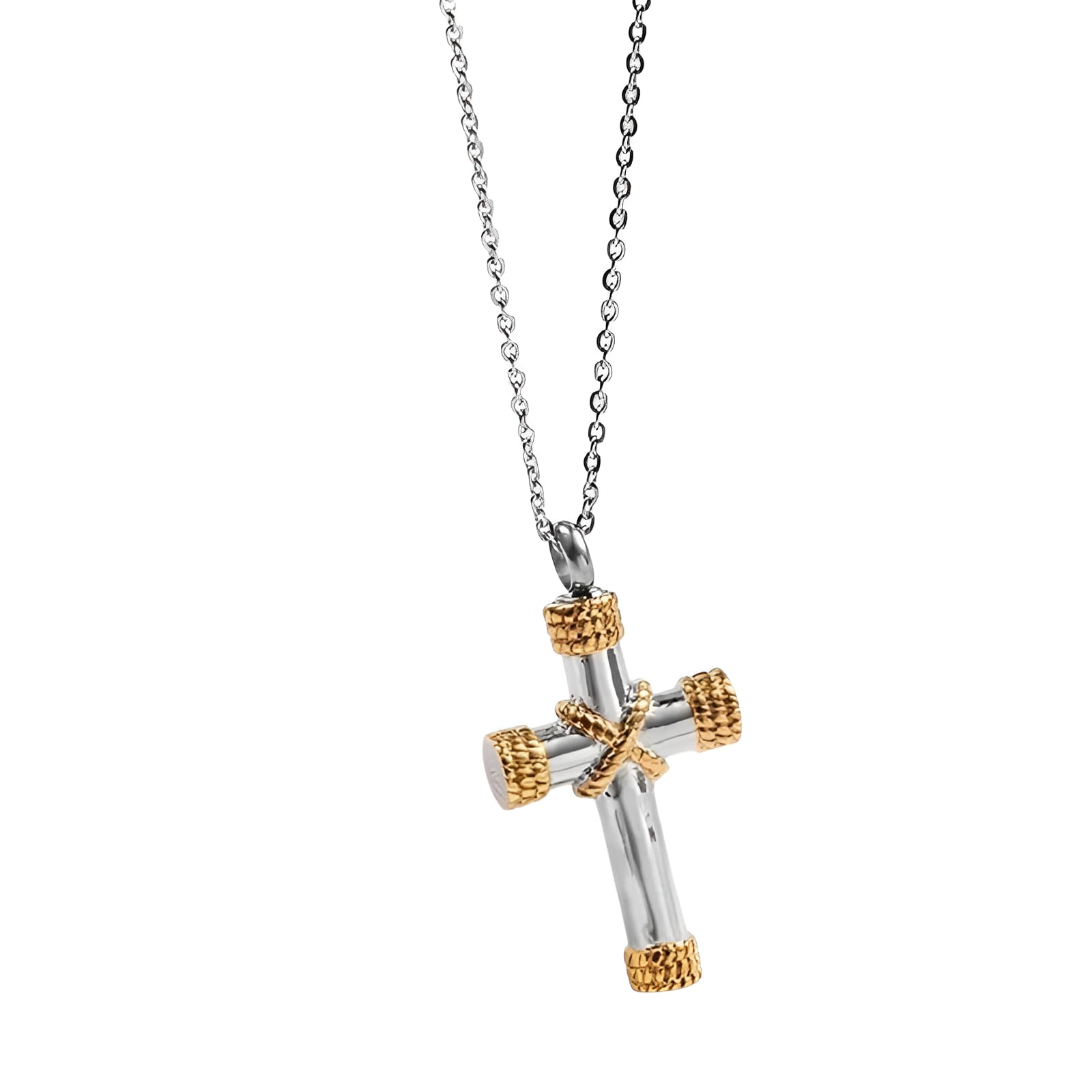 Accessories 925 Sterling Silver Cross Urn Necklace For Women And Men, Rope Winding Cross Urn Pendant Necklace Memorial Jewelry Lord Prayer Cross Ash Necklace, Urn Necklace For Ashes For Men Holiday