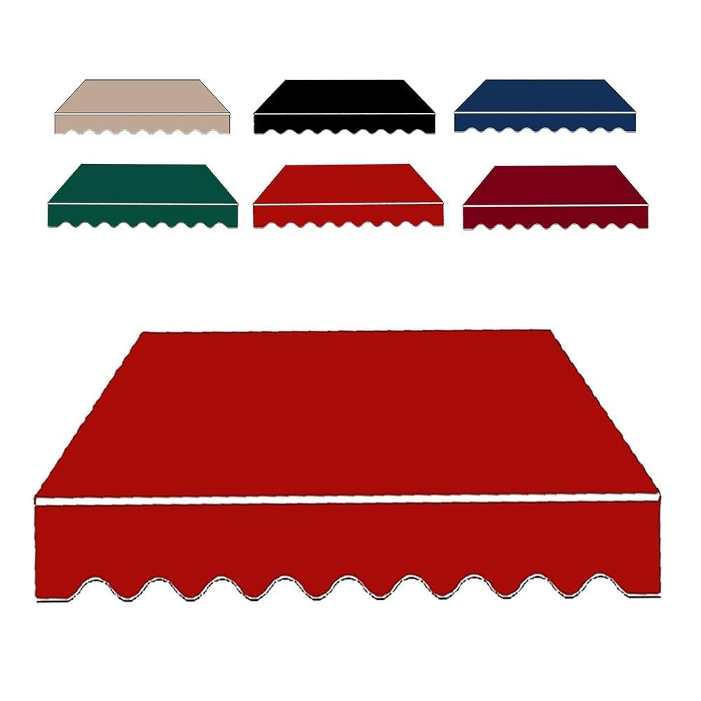 DECAKE Awning Fabric Replacement Retractable Sun Shade Cover 6.5ft 8ft 10ft 13ft 16ft 20ft Waterproof Sunshade Shelter (Fabric Only)(Size:13x10ft/400x300cm,Color:Red)