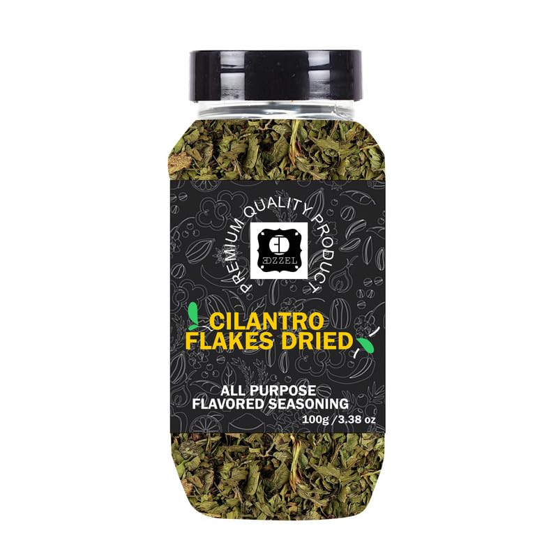 EDZZEL Premium Quality Indian Organic Cilantro Flakes, Dried Plant Based, Vegan, Gluten Free-100 GRAM Box (Set Of 3)