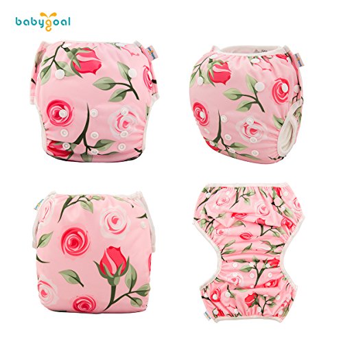 Babygoal Baby Girl Swim Diaper, Reusable Adjustable Washable Swim Underwear Fits 0-8M Baby Gifts And Swimming Lessons One Pack #TOP2
