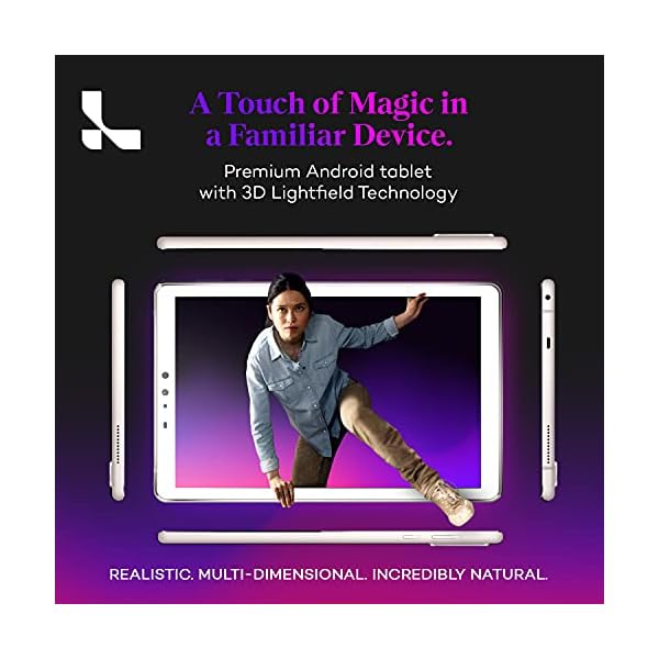 Lume Pad Tablet - 3D Tablet - 10.8” 3D Tab Light Field Screen - Android Tablet - 128gb Work Tablet/Tablet for Gaming - 2560 x 1600 Tablet Android 10 with 16MP Dual Camera [Champagne Beige]