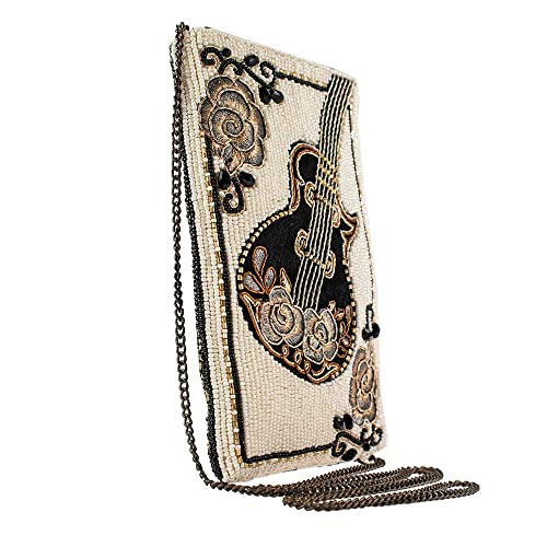 Mary Frances Guitar Player Beaded Crossbody Cell Phone Bag with Music Theme Design, Multicolor3
