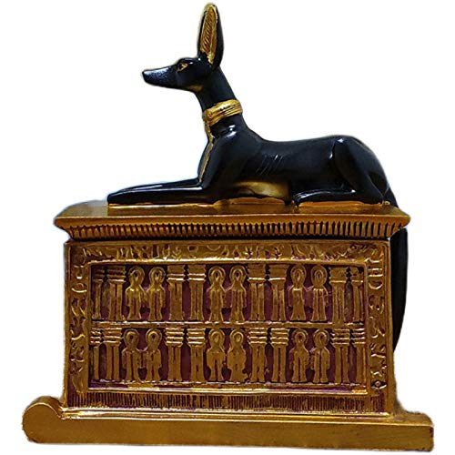 LinaLifeAnubis Dog Egyptian Jewelry Box Jackal Dog Treasure Box from Tut's  Tomb Miniature Cartouche Box Goddesses Ancient Legendary Deities