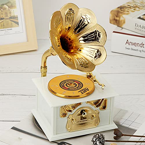 Caja de música de gramófono clásico SiMbae B y joyero elegante 3