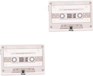 Hemobllo 2 Peças De Fita De Gravação De Cartão De Felicitações Gravável Cartão De Felicitações Fita Cassete De Cartão De Felicitações Fitas Cassete Gravador De Cartão De Felicitações