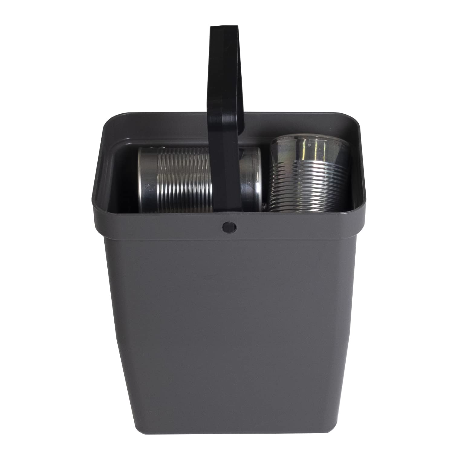 LM 530 - Pattumiera da cucina con coperchio, 8 litri, marrone, sottile, salvaspazio, 15 x 23 x 28,5 cm, ideale per l'installazione in un sistema di separazione della pattumiera LM