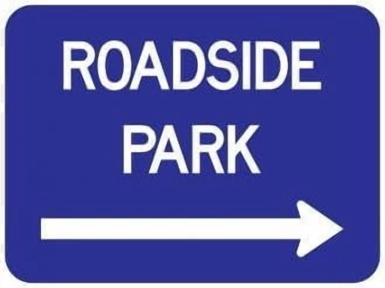 (2-Pack) Metal Tin Sign Roadside Park Guide Sign - 12x8 Inch - Caution Warning Security Indoor & Outdoor Home Office Work