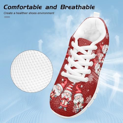 Children's Christmas Sneaker Non-Slip Lace-Up School Sport Outdoor Hiking Shoes for Big Kids Comfortable Breathable Lightweight Athletic Walking Sneaker for Litter Kids US 11-54