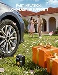 AstroAI L7 Mini Tire Inflator Portable Air Compressor,150 PSI Cordless Car Tires Air Pump with LED Lights&Pressure Gauge,Auto Shut-Off - Tire Pump for Auto,Motorcycle, Bicycle, Ball Yellow