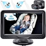 HD 1080P Baby Car Camera - Clear Day & Night Vision 5-Min Tool-Free Easy Setup - 150° Wide Angle Car Seat Camera Easily Check Baby Whole Body Condition Adjustable Display for Infants Newborn Kids