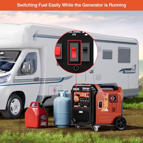 Image of AIVOLT 11250W Dual Fuel Inverter Generator with Remote /Electric /Recoil Start, 50 AMP RV Ready, CARB Compliant 50 State Approved, Ultra Quiet Gas Propane Generator for Home Backup, Food Truck, Job Site