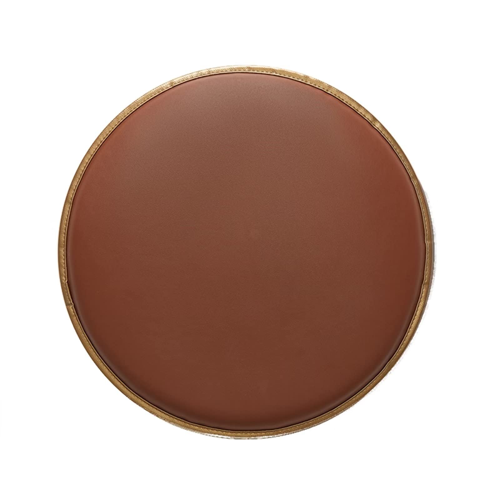 Yadlan Garden Chair Seat Pads Waterproof, Round Bistro Circular Chair Cushion, Dining Room Chair Pads with Non Skid Bottom and Zipper, Seat Cushions with Thicker Memory Foam Filling Brown-45cm