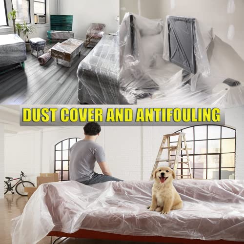 20 Pieces Plastic Drop Cloth, Multiple Waterproof Cloth Sheets For Painting, Dust-Proof And Rustproof, 9X12 Feet Tarp, Furniture Cover #TOP4
