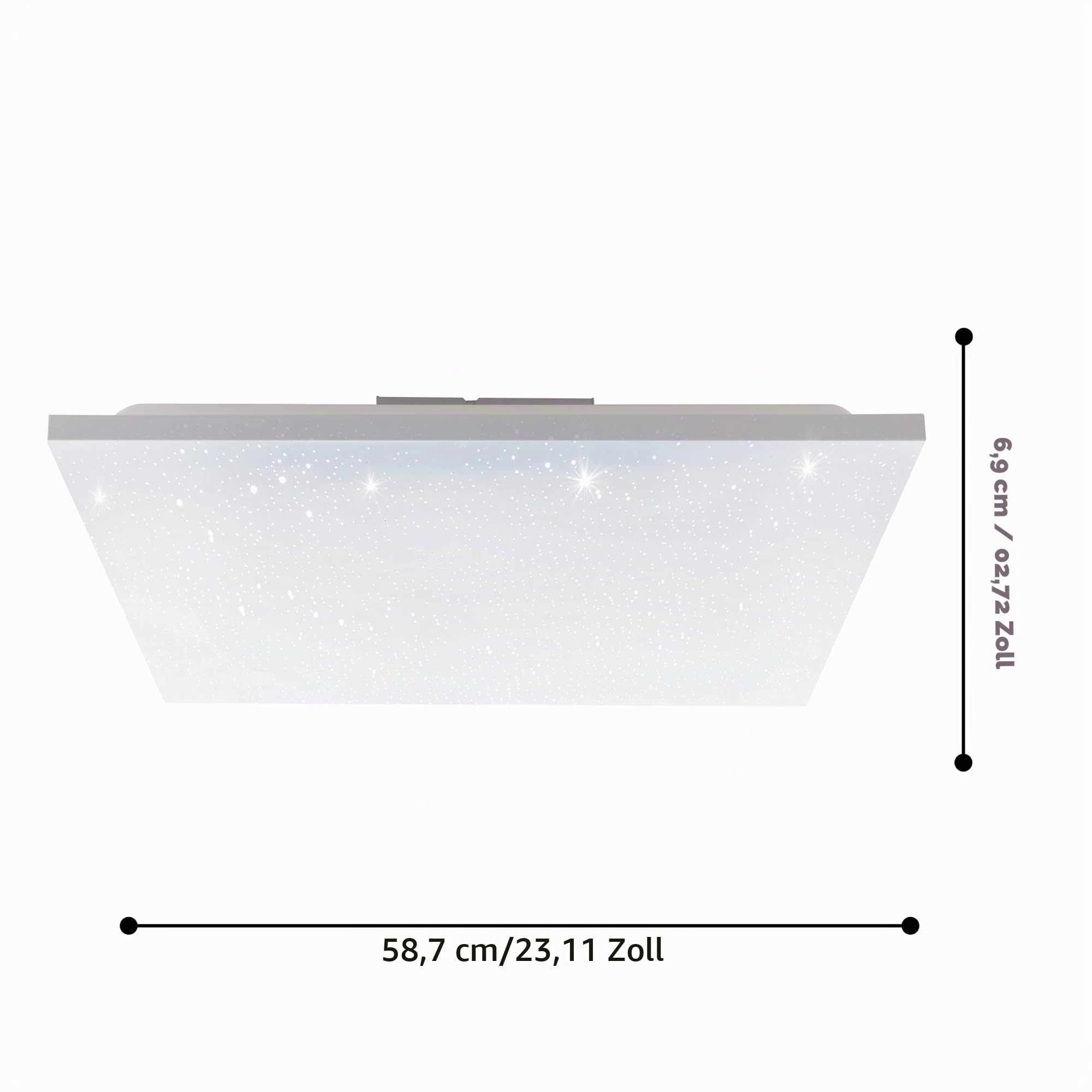 EGLO LED Panel Calemar-S, quadratische Deckenlampe mit Kristall-Effekt