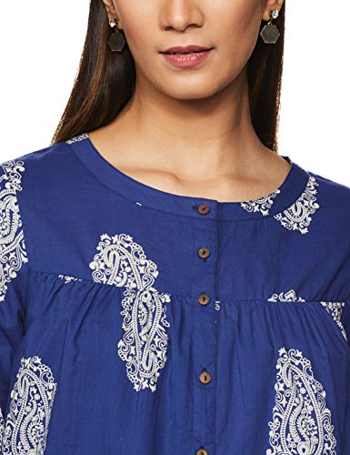 Image of Amazon Brand - Myx Women Cotton Regular Fit Casual Kurti (Available in Plus Sizes)
