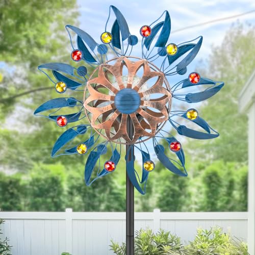 Solar Wind Spinner, Waterproof Outdoor Metal Wind Sculpture for P