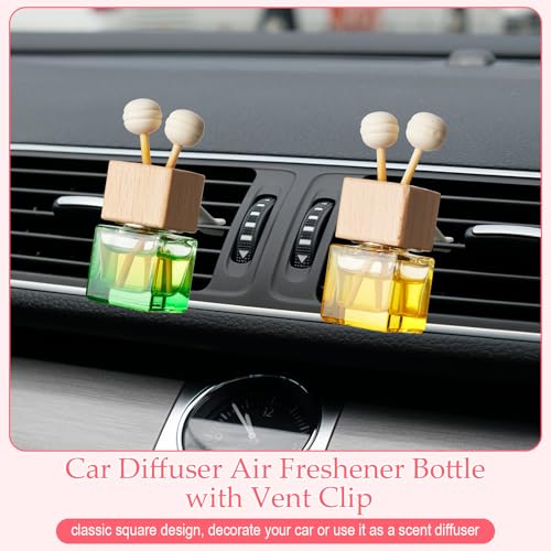 Image of Zubebe 30 Pcs Car Air Freshener Diffuser with Vent Clip Empty Car Diffuser Bottles for Essential Oil Perfume Glass Bottle with Wooden Caps Stick (Colorful)