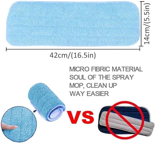 Image of Microfiber Spray Mop Replacement Pad 3 Pcs, Washable Reusable Mop Head Cleaning Cloth, Floor Cleaning Microfiber Pads for Spray Mop, Flat Mop, Hardwood, Tile, Laminate, Wooden Floors