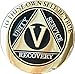 Recoverychip 5 Year AA Medallion Elegant Black Gold Silver Bi-Plated Alcoholics Anonymous Chip