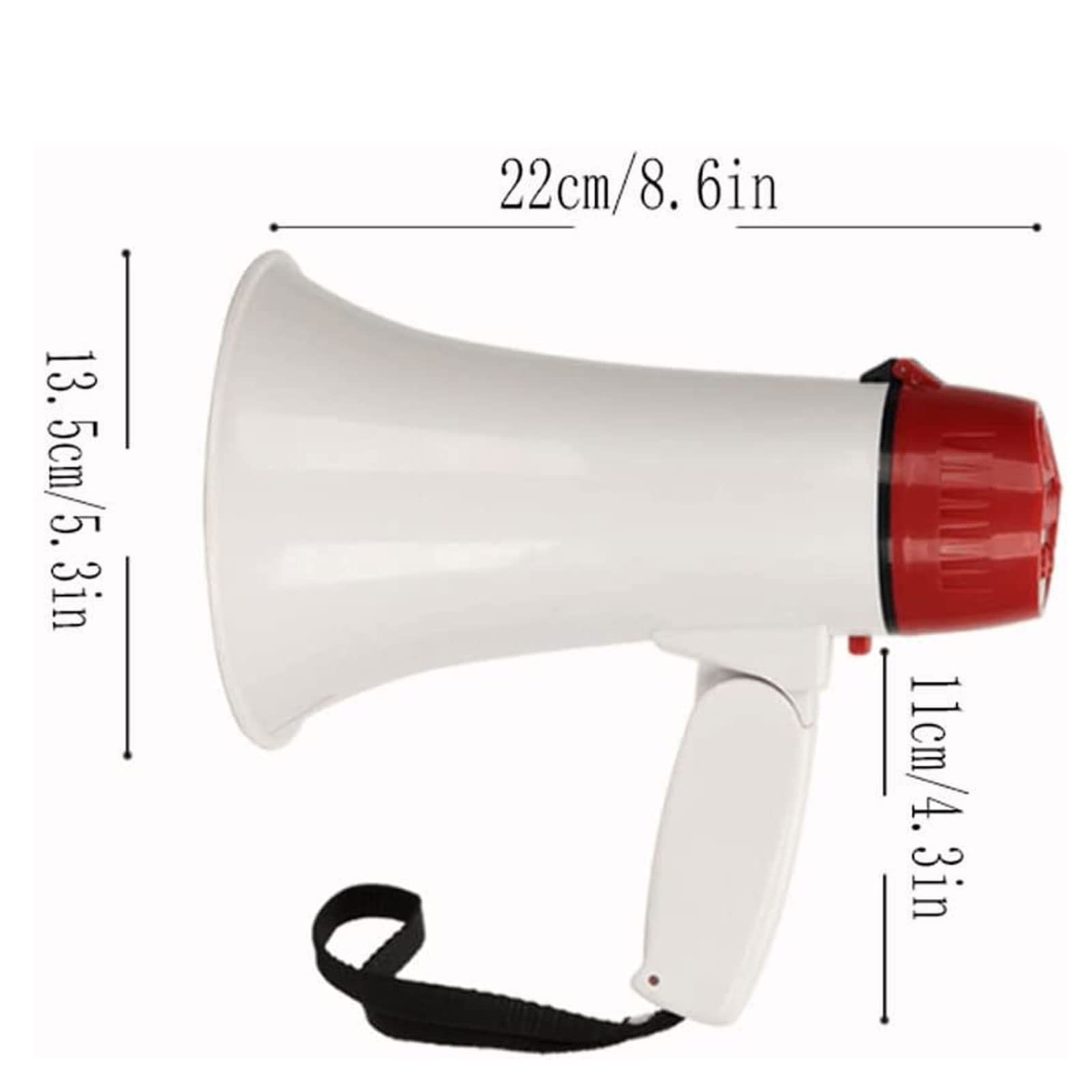 megafon, Głośnik megafonowy Megafon ręczny megafon typu Bullhorn o mocy 15 W Wbudowana syrena Megafony sędziowskie