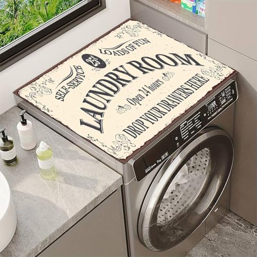 Image of Washing Machine Top Protective Mat,Countertop Absorbent Table Top, Quick-Drying Refrigerator Base, Microwave Oven Protection Pad Laundry and Dryer Covers for Laundry Room and Kitchen (Beige)