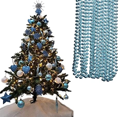 UKDeals Direct UKDD® 10m Long Christmas Bead Chain - Christmas Shiny Bead Garlands - Christmas tree Decorations (Ice Blue)