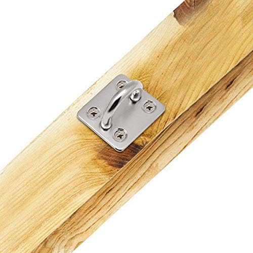 Homgaty 4Pcs M6 304 Stainless Steel Oblong Pad Eye Plate,Marine Hardware Staple Hook Loop