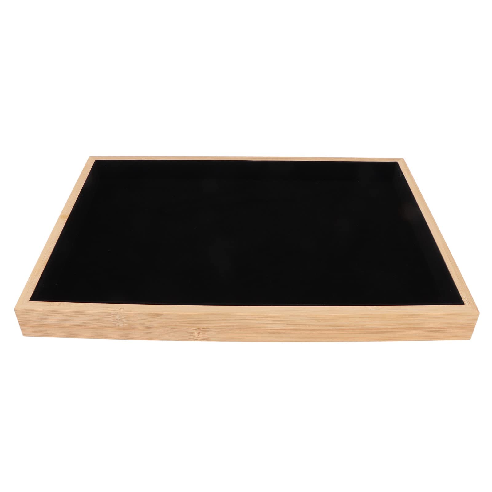 GLOGLOW Organizzatore di Vassoi per Gioielli, Elegante Vassoio per Gioielli in Legno di Flanella per Gioielli