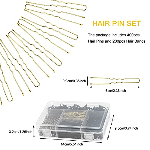 image for YMHPRIDE Hair Bobby Pins Black/Blonde U Shaped Hair Pins for Thick Thi