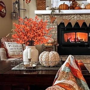 Yastouay Silk Artificial Flowers 5 Pcs Fake Flowers Babys Breath Flowers Artificial Bulk, Orange Faux Flower Stems Decor for Party Wedding Bouquets DIY Home Garden Decor Yastouay Silk Artificial Flowers 5 Pcs Fake Flowers Babys Breath Flowers Artificial Bulk Orange Faux Flower Stems Decor for Party Wedding Bouquets DIY Home Garden Decor