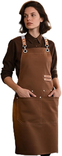 Avental de cozinha de lona avental cruzado nas costas para homens e mulheres com alças ajustáveis e bolsos grandes