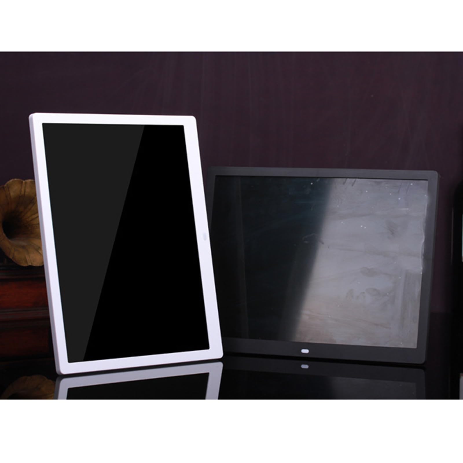 Écran publicitaire IPS HD 15 Pouces, Cadre Photo électronique Domestique, Album Photo numérique 1080P à Lecture Automatique(Black)