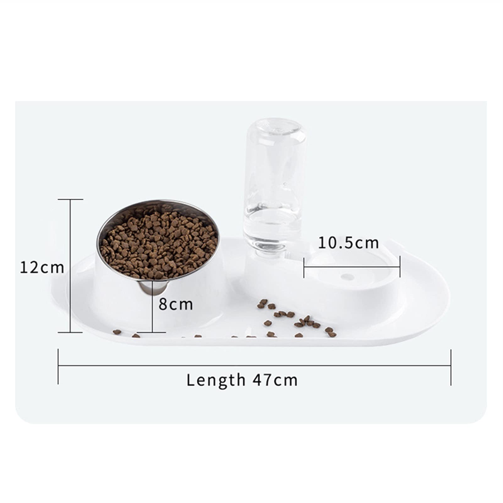 Gatti Ciotole Ciotole automatiche for gatti Doppi ciotole con supporto alzato for animali domestici e ciotole for acqua for cani alimentatori ciotola for cani in acciaio inox Mangiatoia per Gatti