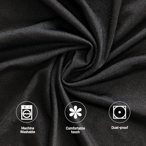 Image of Fixwal Cocktail Tablecloth, Bar Top Table Covers 2 Pack 32x43 Black High Table Cloths Round Table Cover, Spandex Stretch Table Cloth for Pub, Party, Wedding