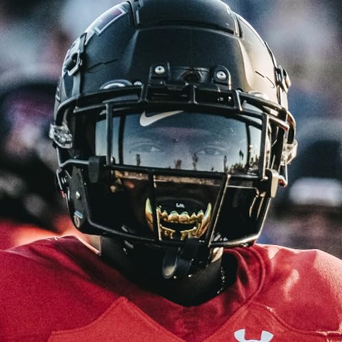 Loudmouth Football Mouth Guard - 3D Chrome Beast Football Mouthpiece, Fits Adult & Youth, Mouth Guard Football Accessories (3D Beast - Chrome Black/Gold) - Thumbnail 4