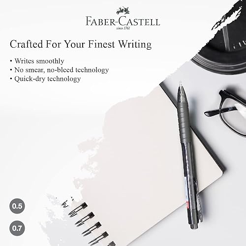 Miniatura 3 de Faber-Castell Fast Gel-Z 10 unidades de tinta de gel supersuave, resistente al agua, escritura ergonómica, no se mancha (negro, gel rápido Z 0.028in)