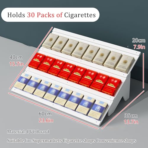 Expositor de tabaco blanco de 3 niveles para tiendas y quioscos 2